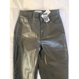 Abercrombie Fitch  Straight Ultra High Rise Curve Love 27 /4 Vegan Leather New